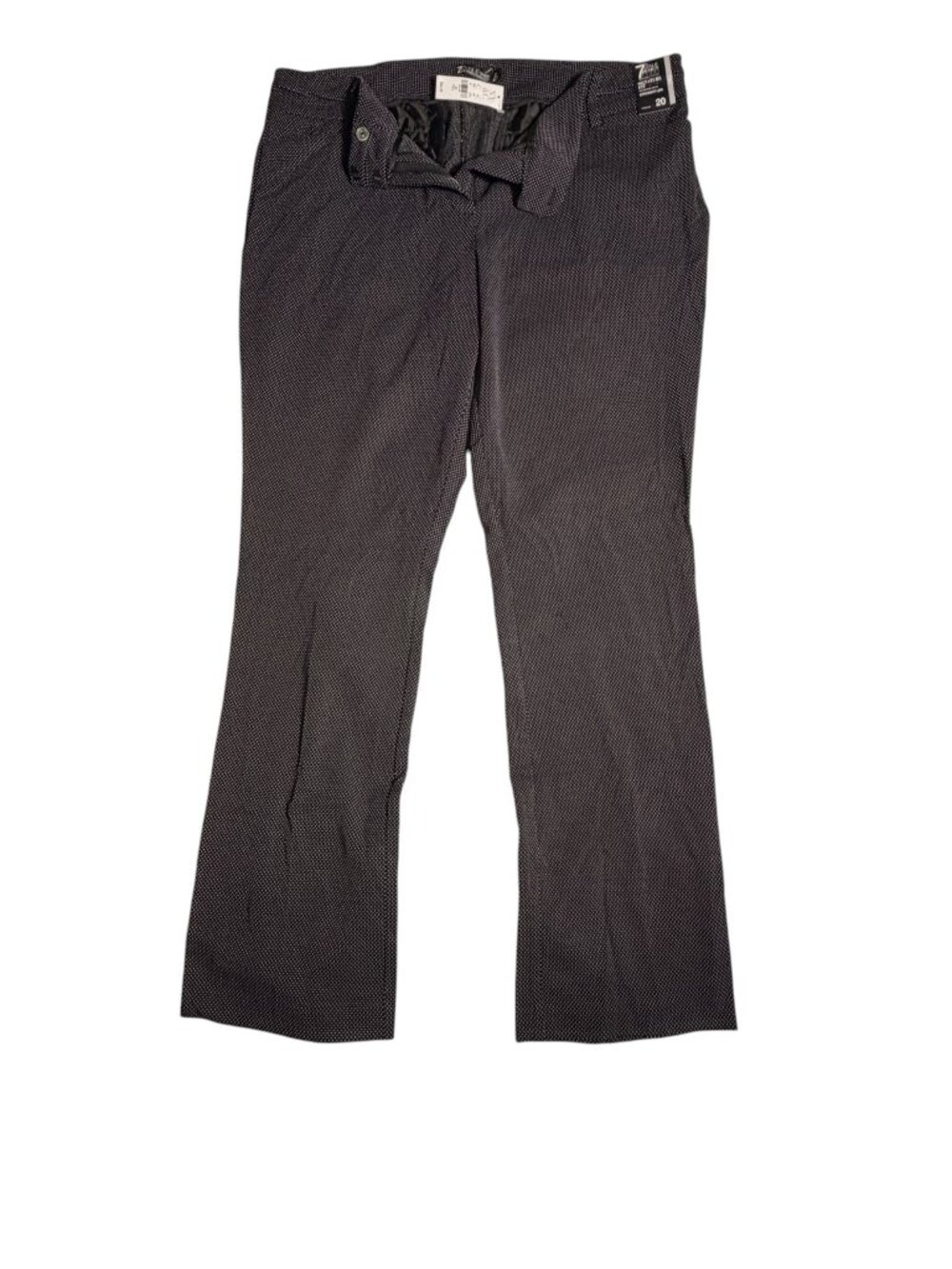 NWT New York & Co. 7th Ave Black-and-White Polka Dot Straight-Leg Pants, SZ 20